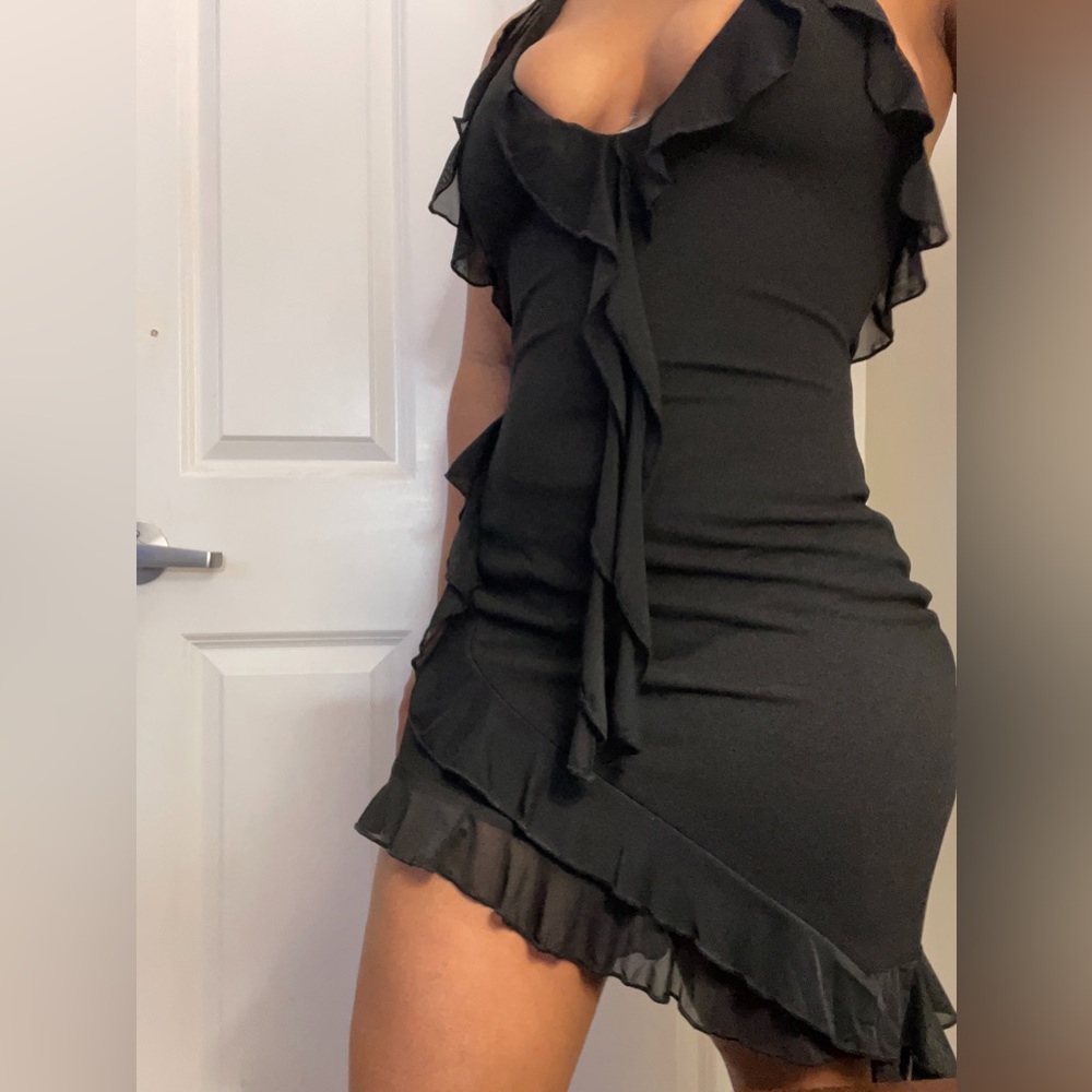 Elegant Black Ruffle Dress